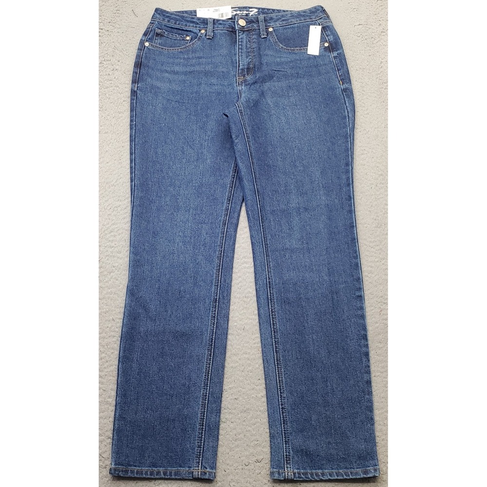 Seven7 Jeans Womens 6 Blue Denim Slim Straight Leg High Rise Stretch Streetwear